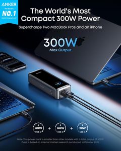 ANKER A110A Nouvelle Arrivée Prime Power Bank 26250mAh 300W Chargeur Portable 3 Ports Charge Rapide pour Ordinateur Portable Téléphone Mobile A110A 300W - Product Image 6