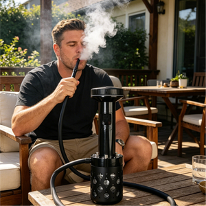 Chicha électrique LED 40 cm en alliage d'aluminium, nouveau design de luxe, portable, avec fonction tactile intelligente, en stock - Product Image 2