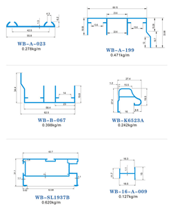 Prix usine En Aluminium Profils D'extrusion Pour La Porte Coulissante de Garde-Robe Rail - Product Image 5