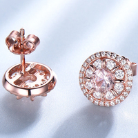 Pendientes de circonita cúbica de racimo de Plata de Ley 925 a la moda con ojos malvados turcos Género de joyería fina