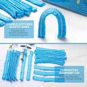 หมวกคลุมผมแบบใช้แล้วทิ้งสีขาวขนาด 21 นิ้ว แพ็ค 100 ชิ้น วัสดุ PP ทำความสะอาดง่าย อุปกรณ์จัดแต่งทรงผม - Product Image 3