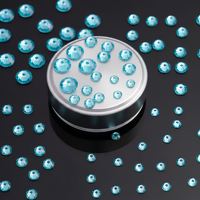 Perles de strass à coudre Lagoon 6 mm en résine époxy turquoise clair, à dos plat, trou central, breloques diamant pour la confection de vêtements, modèle