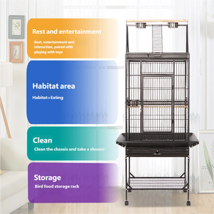 Sıcak Satış Paslanmaz Çelik Büyük Açık Alan Taşınabilir Kuş Kafesi Güçlü Papağan ve Kanarya Kuş Malzemeleri İndiriminde - Product Image 1
