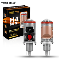 Lente de Proyector LED Mini H4 Bi de 96W, Bombilla para Auto, Faros Delanteros con Conexión Magnética, Plug and Play, Doble Haz Alto/Bajo, Blanco 6000K