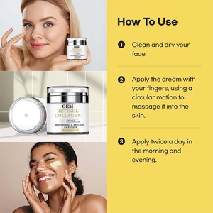 Crème de nuit multi-corrigeante à <span class=keywords><strong>base</strong></span> de rétinol - Avec collagène, vitamines C/E HA pour renouveler, exfolier, resserrer les pores, hydrater, éclaircir - Product Image 4