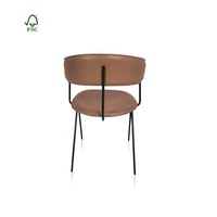 Chaises de restaurant modernes de luxe en cuir marron personnalisées avec cadre en métal de haute qualité pour hôtel et restaurant
