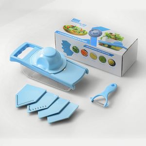 Hachoir à légumes manuel 5-en-1 personnalisé, nouveau modèle, avec récipient en PP et lames en acier inoxydable, pour hacher les oignons, trancher et spiraler les aliments - Product Image 1