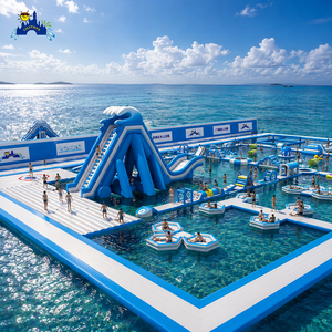 Parc aquatique <span class=keywords><strong>gonflable</strong></span> géant Lilytoys, bleu, commercial, neuf, à vendre - Product Image 1