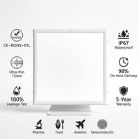 Luminaires modernes pour salle blanche 600*600mm 40W 6500K Panneau LED pour maison, bureau, hôpitaux Corps de lampe en aluminium IP67