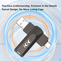 Clé USB 3.0 Type-C rotative en métal OTG avec emballage personnalisé, nouvelle, 64 Go-512 Go, avec cryptage