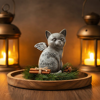 Statue commémorative pour animaux de compagnie en résine, Figurine d'ange pour chien et chat, Sculpture artisanale pour la maison, le jardin, l'extérieur, Marqueur funéraire pour la perte d'un animal