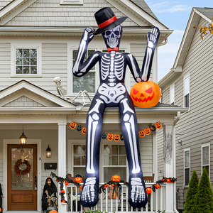 Scheletro Gonfiabile Gigante <span class=keywords><strong>di</strong></span> <span class=keywords><strong>Halloween</strong></span> con Luci LED, Decorazione per Esterni, Enorme Prop Spaventoso <span class=keywords><strong>da</strong></span> Giardino - Product Image 2