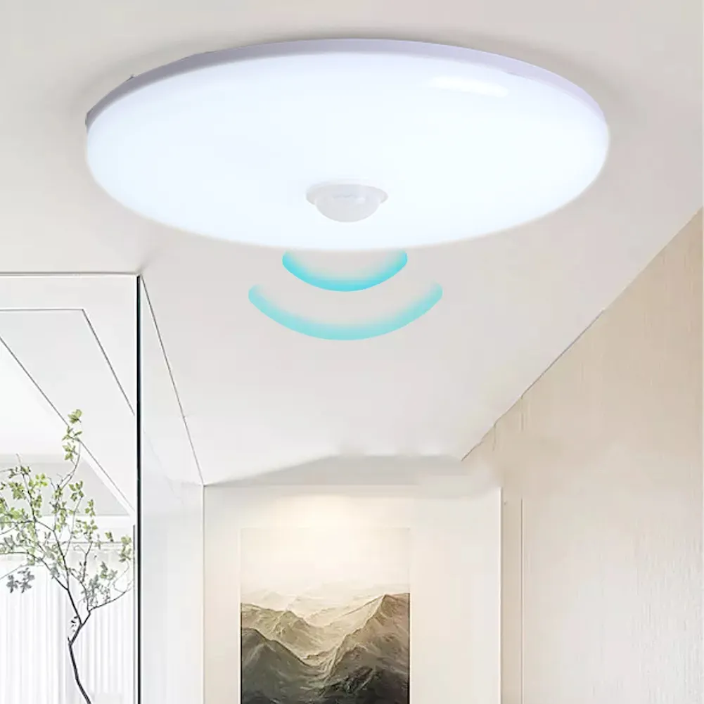 Sensor Ceiling Lamp 9W 13W 18W 24W 36W for indoor stairs hallway warehouse LED UFO panel smart Infrared motion sensor light