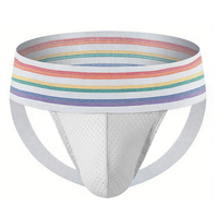 Jockstrap Extra Ancho para Hombre con Cintura de 7.5cm, Cinturón de Algodón y Elastano, Malla Tejida, 85% Nailon, 15% Spandex, Servicio OEM, Ropa Interior