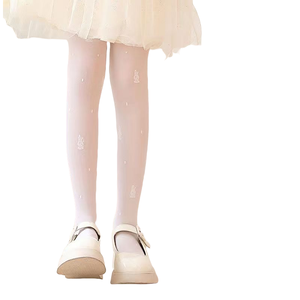 Collants pour filles en dentelle 20DB personnalisés collants en tricot jacquard floral anti-crochet de couleur velours solide ajustés - Product Image 1