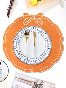 Nouveau design <span class=keywords><strong>de</strong></span> dessous-<span class=keywords><strong>de</strong></span>-plat en tissu 100% polyester avec nœud, pour la décoration <span class=keywords><strong>de</strong></span> la maison, <span class=keywords><strong>de</strong></span> la cuisine, <span class=keywords><strong>des</strong></span> mariages et <span class=keywords><strong>des</strong></span> fêtes - Product Image 5