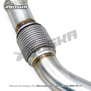 Custom Stainless Steel Exhaust Pipe in Stock for Mercedes-Benz A45/CLA45 AMG 2.0T W117 2014-2023 Straight Turbo Engine Downpipe - Product Image 4