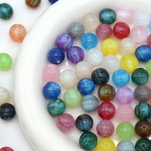 50 pçs/saco 8mm-16mm Rodada Diy Pulseira Beads Jóias Fazendo Starlit Sky Estilo Resina Loose Beads - Product Image 1