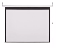 Y-60 "Blanc En Plastique Tissu TV Support Mural Motorisé Plafond Encastré Projecteur Écran De Haute Qualité Squire Style Simple Écran