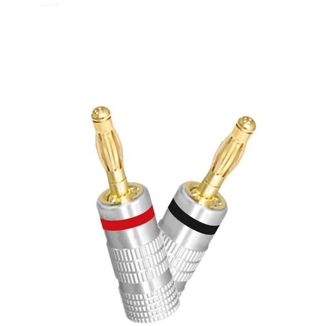 Banana Plugs 24K Gold Plated Copper Audio Speaker Amplifier Cable With Screw Lock Amp Banana Connectors Plug Terminal