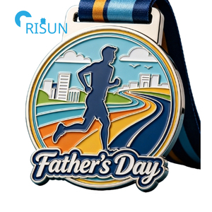 Médaille personnalisée pour la fête des pères, mini marathon, course à pied, pour le meilleur papa, le super père, le père, cadeau de fête des pères - Product Image 6