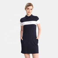Robes de golf miniatures pour femmes, manches courtes, nouvelle conception, logo personnalisé, tissu performant, séchage rapide, élastique, avec 3 poches