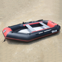 Bateaux à rames gonflables solaires marins pour 4 personnes, 3 m (9,8 pi) 300 cm, avec support hors-bord optionnel, pare-soleil et plancher pneumatique renforcé