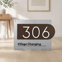 Plaque de porte personnalisée en métal JC-LM240, plaque d'adresse moderne pour maison, hôtel, jardin