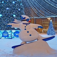 Nouveau produit, sculpture géante de Noël en résine et fibre de verre, bonhomme de neige, Père Noël, ours polaire, décoration de parc