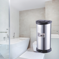 Poubelle ronde à pédale en plastique PP de 40 litres pour hôtel avec revêtement filmé
