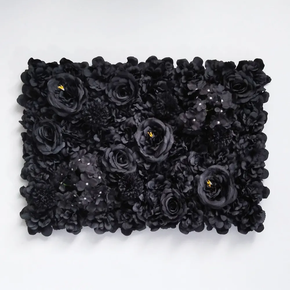 Black Artificial Flower Wall Wedding Wall Faux Flower Background Decoration Party Wedding Decoration Rose Flower Wall