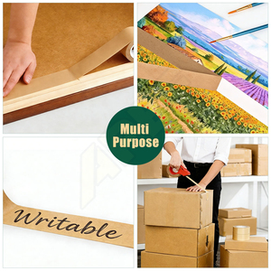 Nastro Adesivo in Carta Kraft Gommata Personalizzato <span class=keywords><strong>Nero</strong></span> per Elettronica, Nastro di Sicurezza Rinforzato in Carta Kraft - Product Image 6