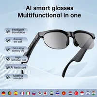 Lunettes Intelligentes Sans Fil pour Hommes et Femmes, Assistant Vocal IA, Micro et Haut-parleurs Intégrés, Contrôle Tactile, Lunettes de Soleil Traducteur, IPX-4