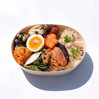 Boîte en bois ovale à vendre, boîte en bois ronde pour la présentation des aliments, pour les sushis, les gâteaux