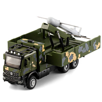 Camion militaire en métal moulé sous pression, jouet transformable avec lancement de missiles, véhicule de transport militaire avec lumières et son