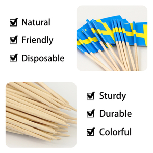 Drapeaux miniatures jetables en bois de Chine pour décoration de fête, <span class=keywords><strong>cocktail</strong></span>, <span class=keywords><strong>bar</strong></span> à nourriture, gâteau - Product Image 3