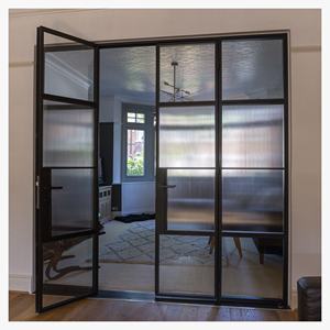 <span class=keywords><strong>Porte</strong></span> <span class=keywords><strong>d</strong></span>'<span class=keywords><strong>entrée</strong></span> en verre vitrage en acier au design moderne Offre Spéciale Portes extérieures en fer Portes françaises en verre - Product Image 5