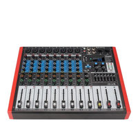 Console de mixage audio professionnelle MIX8 Console de mixage stéréo numérique à 8 canaux avec équipement vidéo et d'éclairage Bluetooth/USB