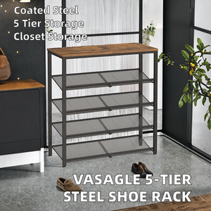 <span class=keywords><strong>VASAGLE</strong></span> <span class=keywords><strong>Étagère</strong></span> à chaussures rectangulaire à 5 niveaux en acier allié thermolaqué, pour <span class=keywords><strong>rangement</strong></span> <span class=keywords><strong>de</strong></span> placard et entrée, spacieuse et autoportante - Product Image 2