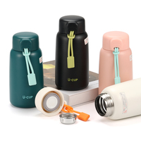 Bouteille d'eau isotherme portable de 400 ml, nouveau style, mignonne, en acier inoxydable 304, avec corde