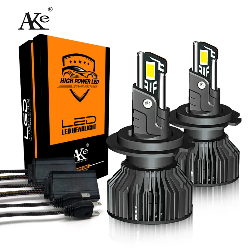 AKE T55 led headlight h7 factory price 110W 11000Lm 6000k double copper tube mini size h7 led headlight bulb 9-36V h7 led canbus