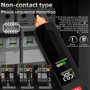 Medidor de secuencia de fase sin contacto BSIDE AVX1, detector de voltaje trifásico con pantalla LCD para pruebas eléctricas - Product Image 2