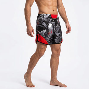 กางเกง MMA ชาย สีดำ พิมพ์ลาย ทรงปกติ ระบายเหงื่อได้ดี แห้งเร็ว ระบายอากาศได้ดี เป็นมิตรกับสิ่งแวดล้อม คุณภาพพรีเมียม ไร้ตะเข็บ น้ำหนัก 180 กรัม - Product Image 1