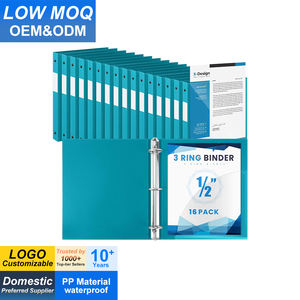 Classeur à 3 anneaux de 0,5 pouce, compatible <span class=keywords><strong>A4</strong></span>, en plastique souple, capacité de 140 feuilles, <span class=keywords><strong>avec</strong></span> 1 pochette, organisateur polyvalent pour le bureau - Product Image 1