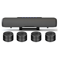 Speaker untuk Sistem Suara Mikrofon Konferensi Soundbar dengan Rangkaian Nirkabel 4 Mikrofon Nirkabel