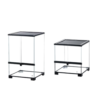 NOMOY PET Classic Doppeltür Glas <span class=keywords><strong>Terrarium</strong></span> Display Box Neue Tier käfig Knopf verschluss Kunststoff Reptilien <span class=keywords><strong>Tank</strong></span> Mesh Simple Solid - Product Image 1