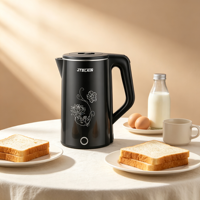 Bouilloire électrique à motif floral de 1,8 L, base rotative à 360°, arrêt automatique, chauffe-eau portable pour la maison et l'hôtel