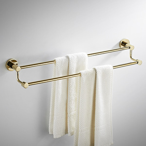 Porte-serviettes mural standard en cuivre doré 60 cm pour salle de bain - Product Image 2