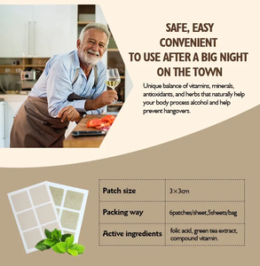 Resaca Saver Vitamina Prevenir vómitos Parche antialcohol Noche después de la fiesta Borracho Refrescar Parche Resaca - Product Image 5