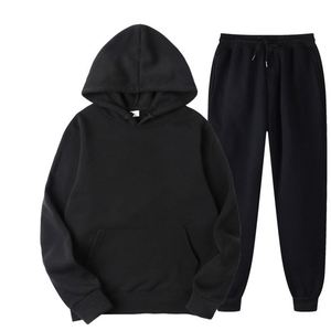 Tute Sportive Unisex in Tinta Unita, Set Casual Autunnale, Nuove Felpe con Cappuccio e Pantaloni da Uomo, Tuta Sportiva <span class=keywords><strong>Trendy</strong></span> in Due Pezzi - Product Image 1